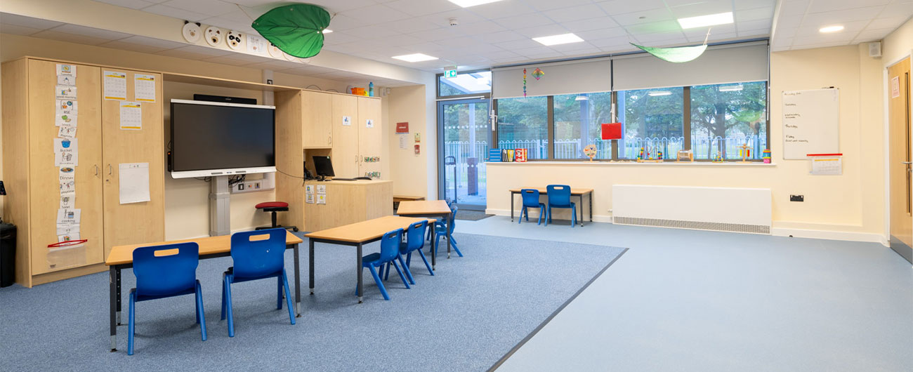 Internal of one of the classrooms at the new Jubilee building at Heltwate School in Peterborough